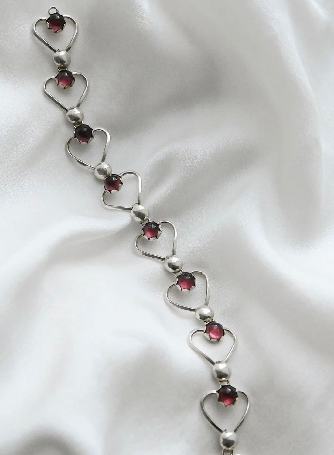 Heart Link Bracelet Silver Sweden 1940s