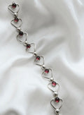 Heart Link Bracelet Silver Sweden 1940s