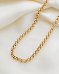 Long 19.5 Inches Italian Vintage Rolo Link Chain 18K Gold