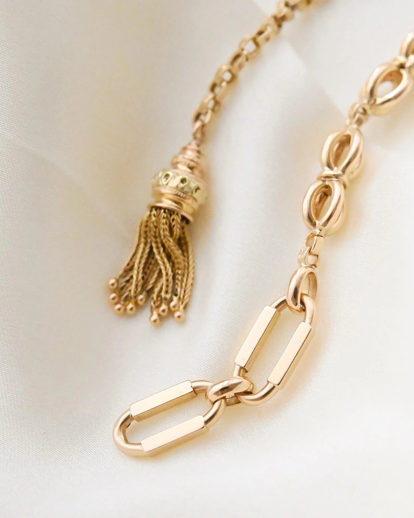 Antique Bits and Bops Dog Clip Loop Clasp Extender 18K Gold