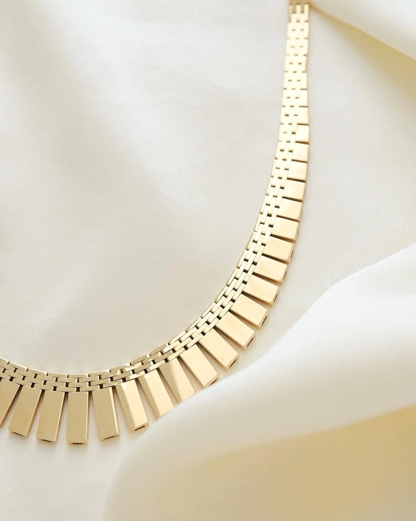 Rare Longer Danish Vintage Cleopatra Necklace 14K Gold 1966