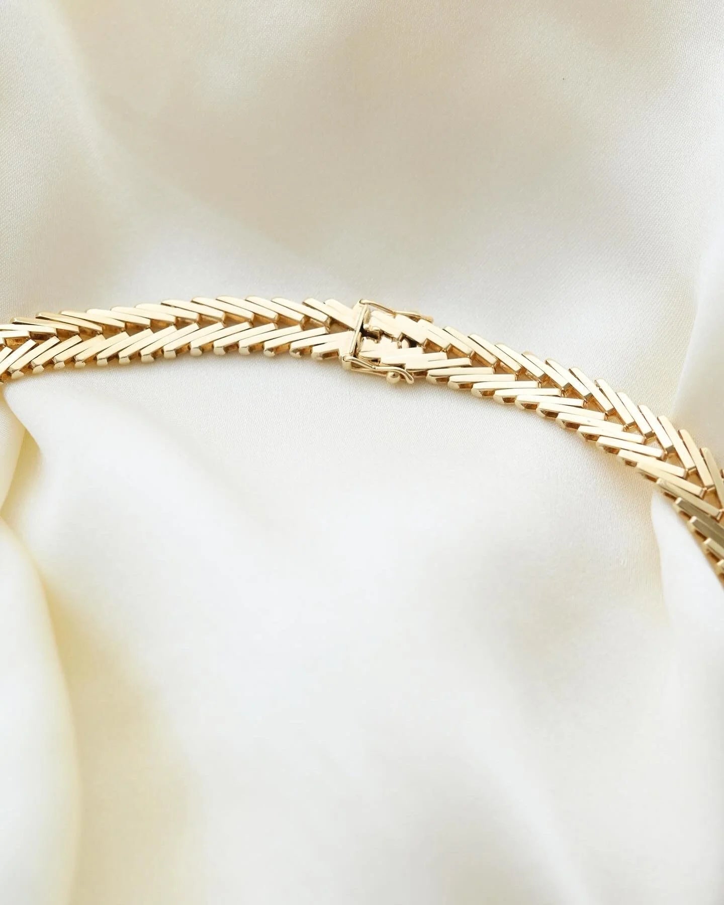 Danish Vintage Geneva Link Necklace 14K Gold 1970