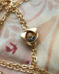 Ultra Long Antique Chain w Dog Clip and Slider 14K