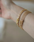 Heavy, 6 mm Swedish Vintage Curb Link Bracelet 18K Gold 1943