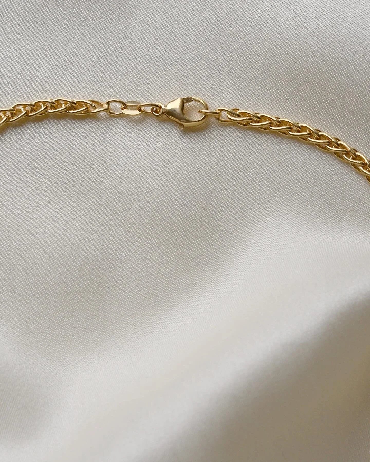 Gorgeous Vintage Wheat Link Chain 14K Gold 1980s