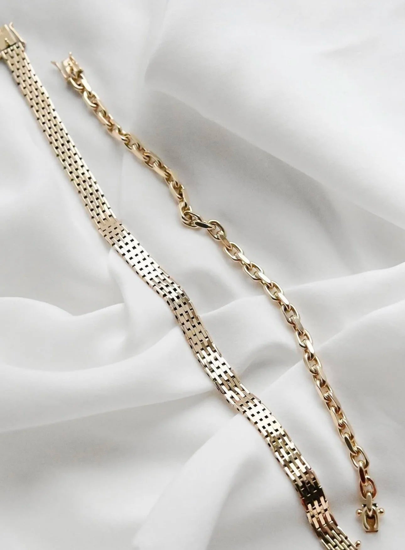 Amazing Small Size Chunky Biker / Anchor Link Bracelet 14K Gold