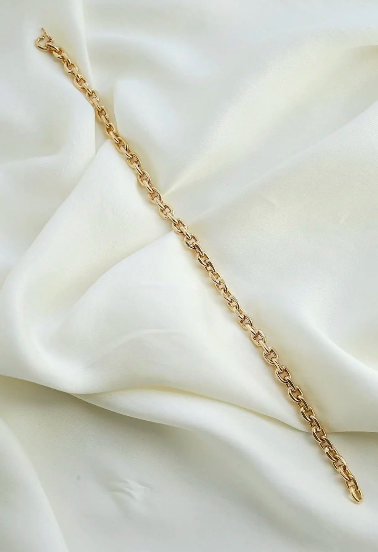 Rare 18K Solid Through and Through Anchor Link Bracelet Sweden 1970s
