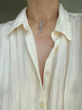 Antique Bouquet Diamond Pendant 1.0 Carats 18K White Gold On Complimentary Silver Chain