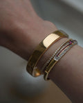 2-in-1 Vintage Bangle Polished or Engraved 18K Gold 1950s