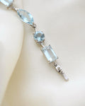 Outstanding Danish Estate Multi Cut Aquamarine Dream Bracelet 18K White Gold