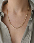 Sublime Long Heavy Danish Vintage Anchor Link Chain 14K Gold