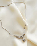 Carrie Bradshaw-esque Vintage Diamond Cluster Necklace 18K White Gold