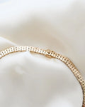Stunning Mid Size Brick Line Necklace 18 Inches 14K Gold 1960s