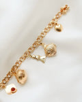 Special Mid Century 10 Charm Bracelet 18K Gold 1959