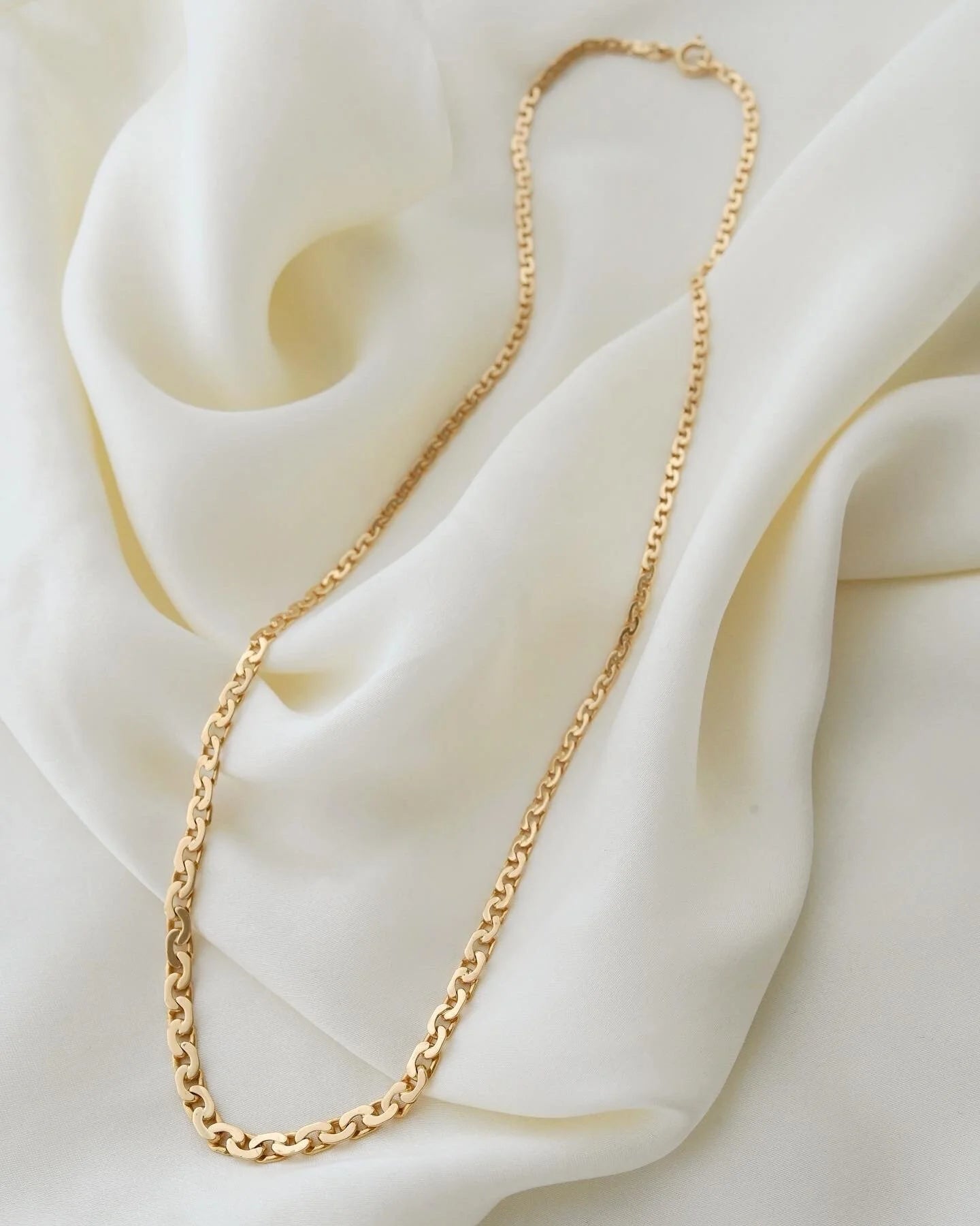 The Best Swedish Virola Link Necklace 18K Gold 1951