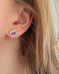 Ruby and Diamond Statement Earrings in 18K Gold 1980