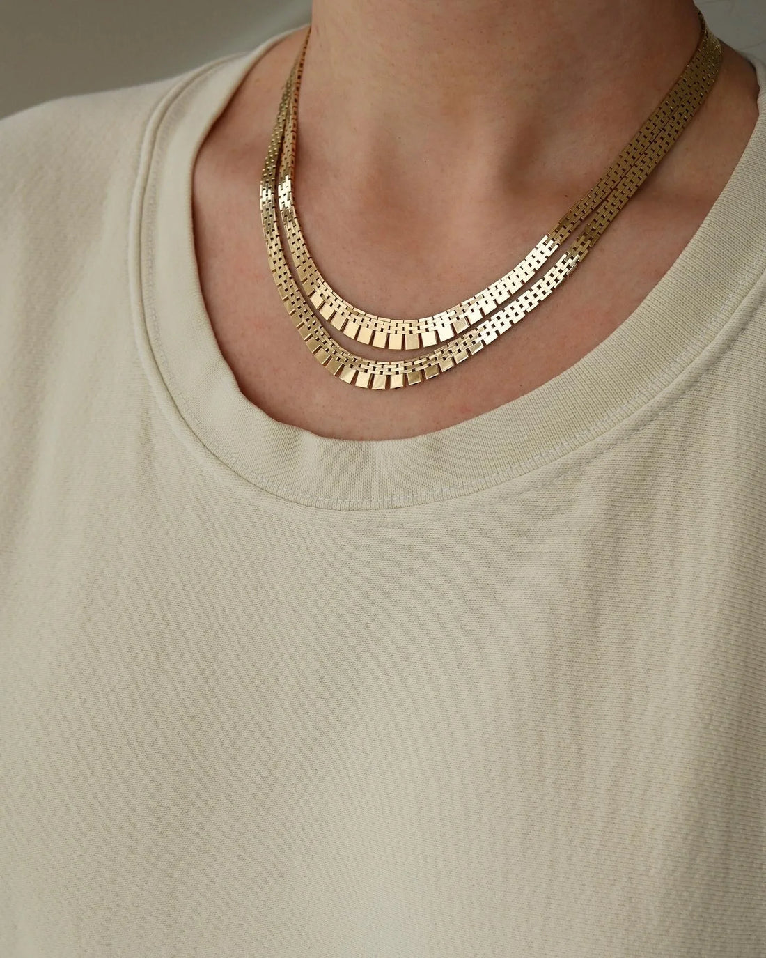Gorg Mid Size Brick Link Chain 14K Gold 1960s