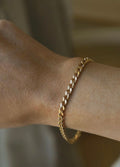 PERFECT Faceted Curb Link Watch Chain Bracelet 18K Gold Sweden