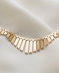 Heavy Perfect Italian Vintage Fringe Cleopatra Necklace 18K Gold 1970