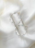 Dreamy Delicate Silver x Natural Topaz Earring Hoops
