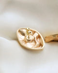 Big Danish Mid Century Organic Shaped Earrings 14K Gold 1970s