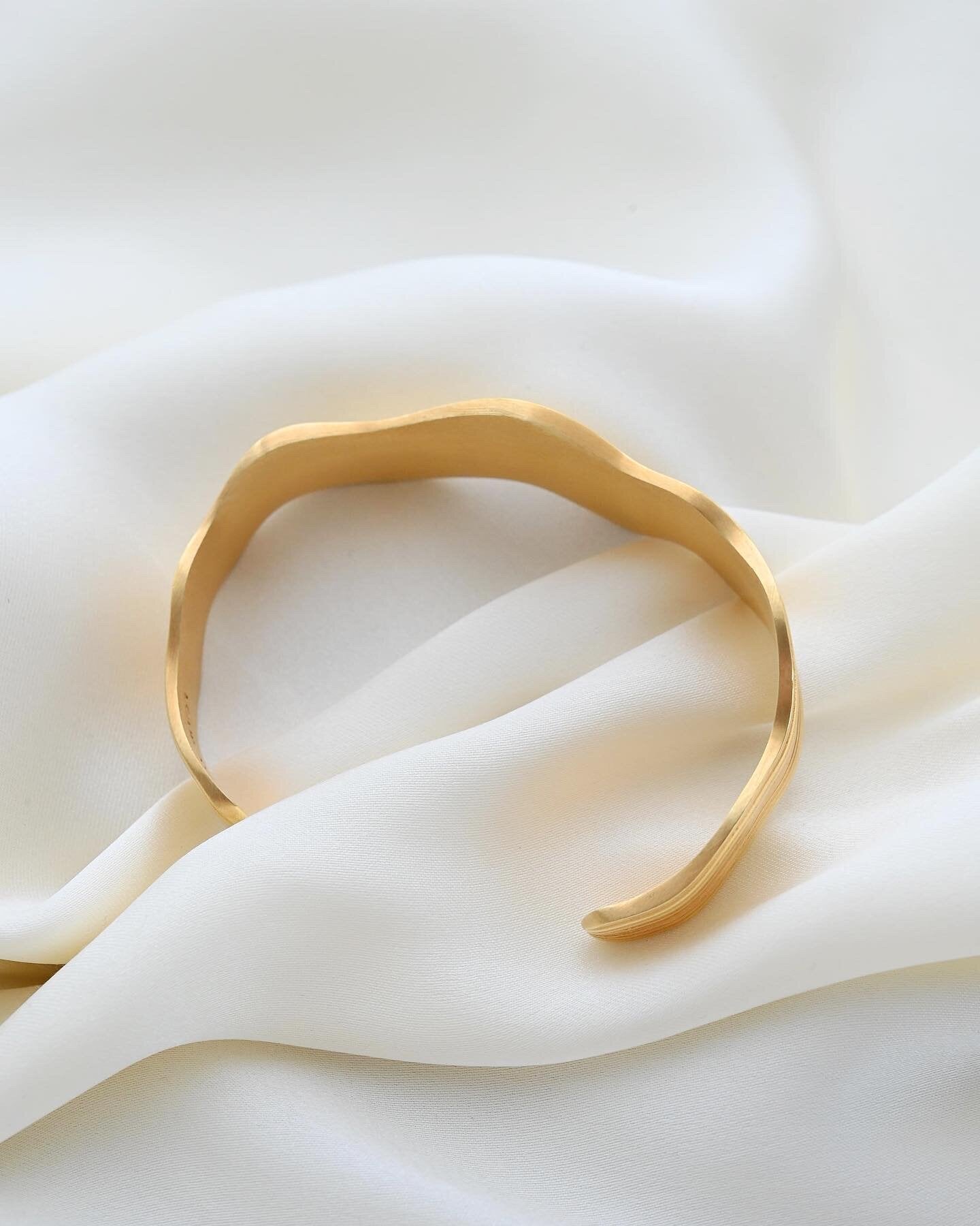 From Personal Collection Contemporary Swedish Cuff Bracelet Silver 18K Gold Over