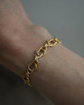 Adorable Engraved Antique Link Bracelet 18K Gold 1910s