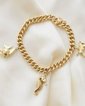Italian Vintage Charm Bracelet 14K Gold 1960
