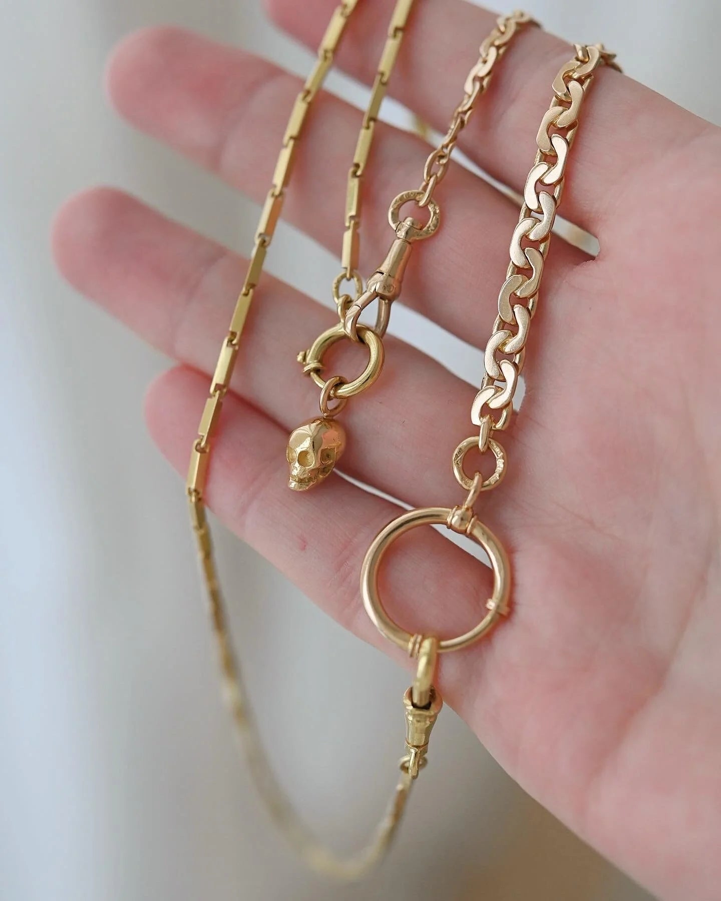 The Best 18K Solid Through and Through Scull Pendant