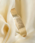 Sublime Danish Vintage Bangle w Flower Engravings 14K Gold 1960s