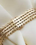 Sublime Danish Vintage Geneva Link Double Row Bracelet 14K Gold 1960