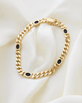 Heavy, Deluxe Midnight Blue Sapphire x 18K Gold Bracelet 1984