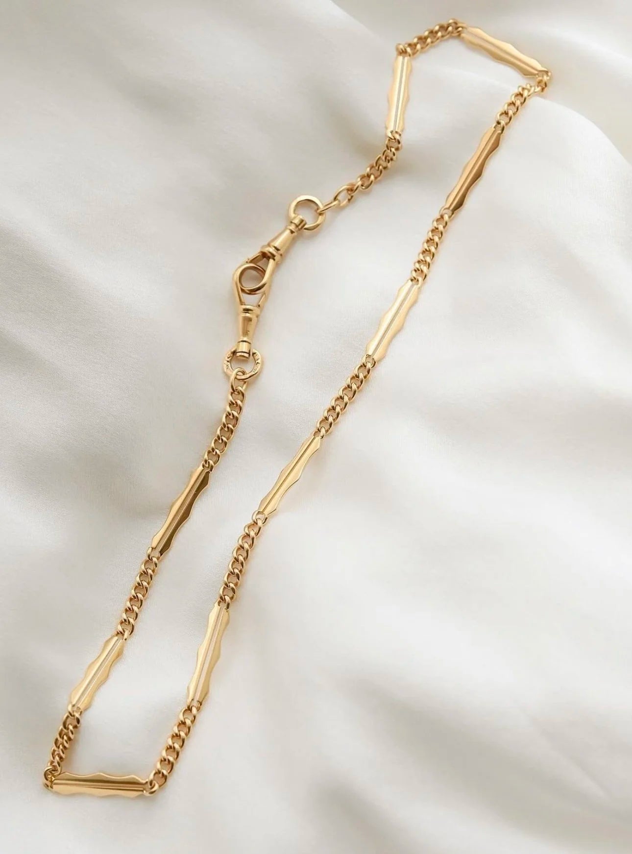 The most Rare Antique Watch Chain 15.9 inches 18K Gold Sweden 1908