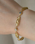 Sublime French Art Deco Sapphire Diamond Bracelet 18K Gold