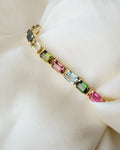 The Will Get Complimented Forever Aquamarine & Multicolored Tourmaline Bracelet 18K Gold