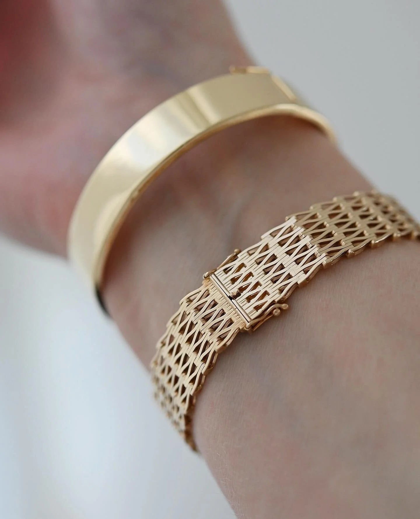 STUNNING Y Link Bracelet by Jens Poul Asby 14K Gold 1960