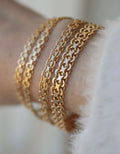 Amazing Rare Mid Century Swedish Single Row Star Link Bracelets 18K Gold