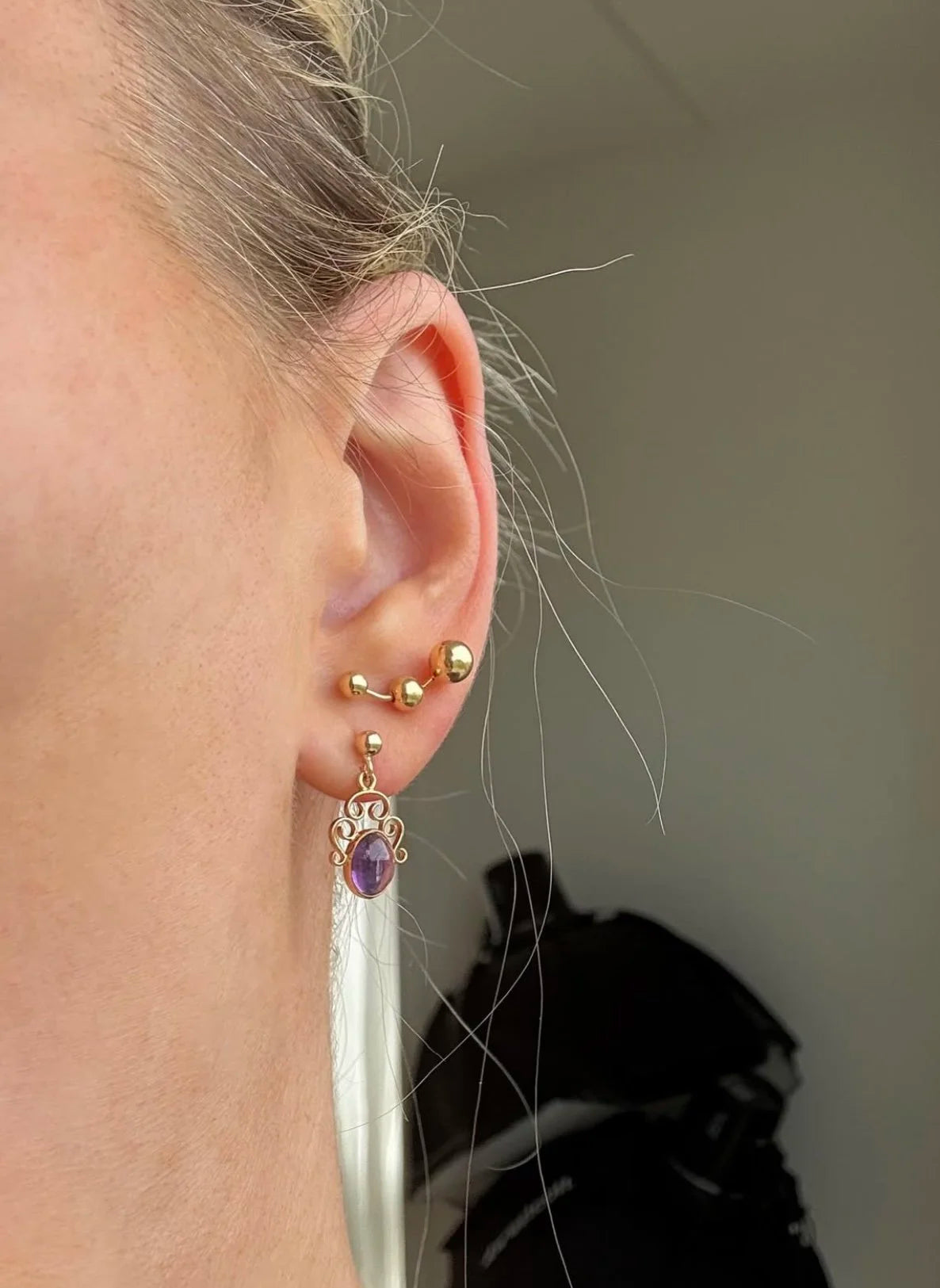 Perfect Vintage Climber Studs 18K Gold