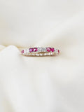 Incredible Diamond x Ruby Vintage Eternity Band Ring 18K White Gold