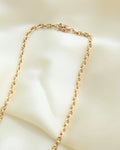 LONG Danish Vintage Anchor Link Necklace 14K Gold