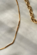 Classic Italian Rose Gold Box Link Chain 18K Gold