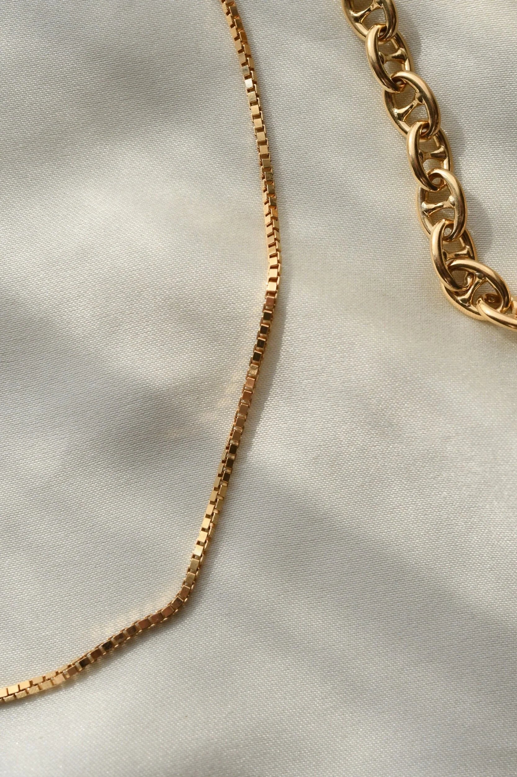 Classic Italian Rose Gold Box Link Chain 18K Gold