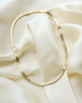 Stylish Danish Brick Link Necklace by N.C. Nielsen 14K Gold 1965