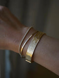 Engraved Luxe Vintage Bangle 18K Gold Sweden 1978