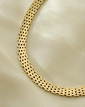 Rare Wide Danish Vintage Brick Link Necklace 14K Gold 1960s