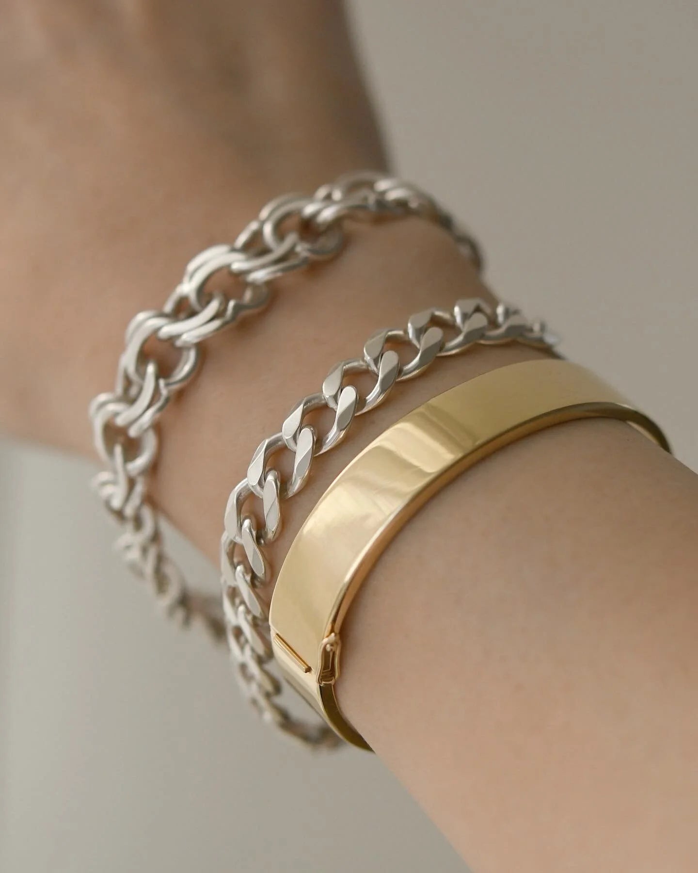 Vintage Silver Bracelet Bracelets Sold Separately Curb or Bismarck