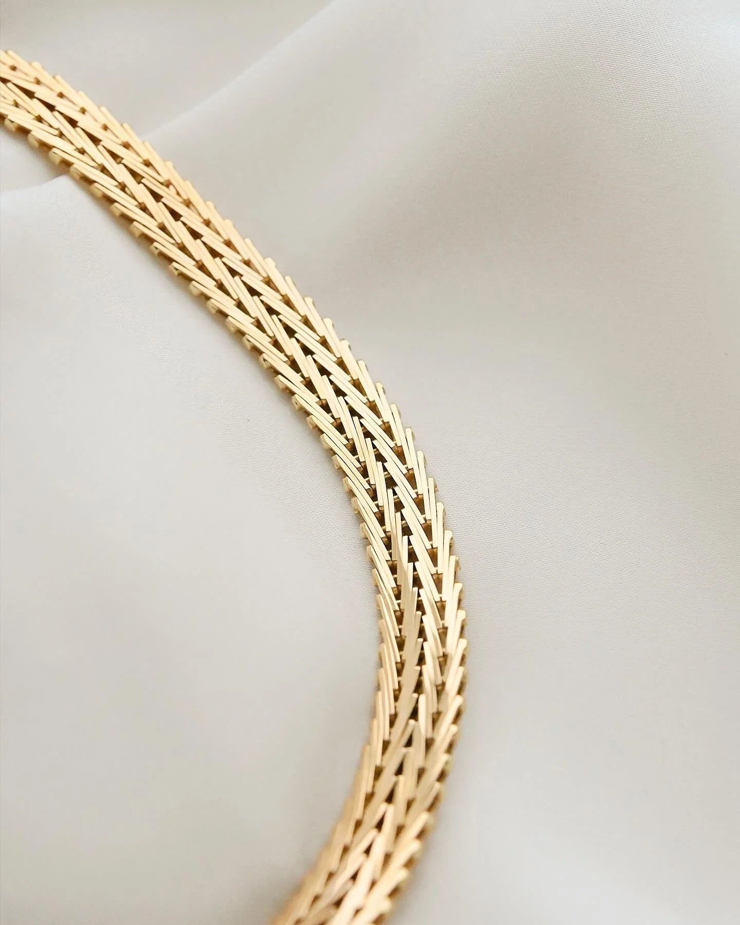 Sexy Luxurious Double Row Vintage Collier Necklace Denmark 1960s 14K Gold