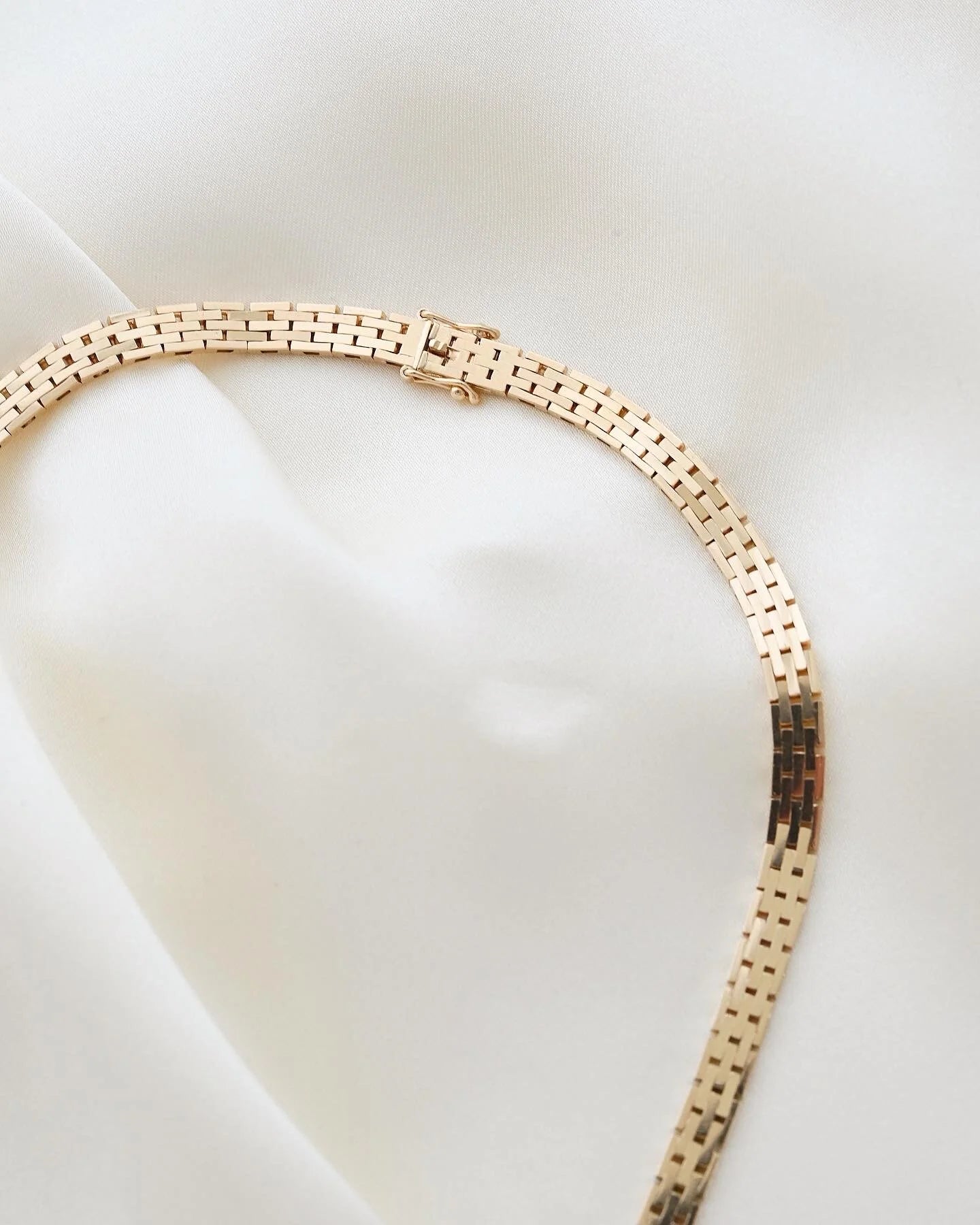 Gorg Mid Size Brick Link Chain 14K Gold 1960s