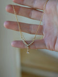 The Perfect 18K Solid Gold Diamond Drop Necklace