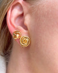 Beautiful Mid Century Knot Earrings 18K Gold
